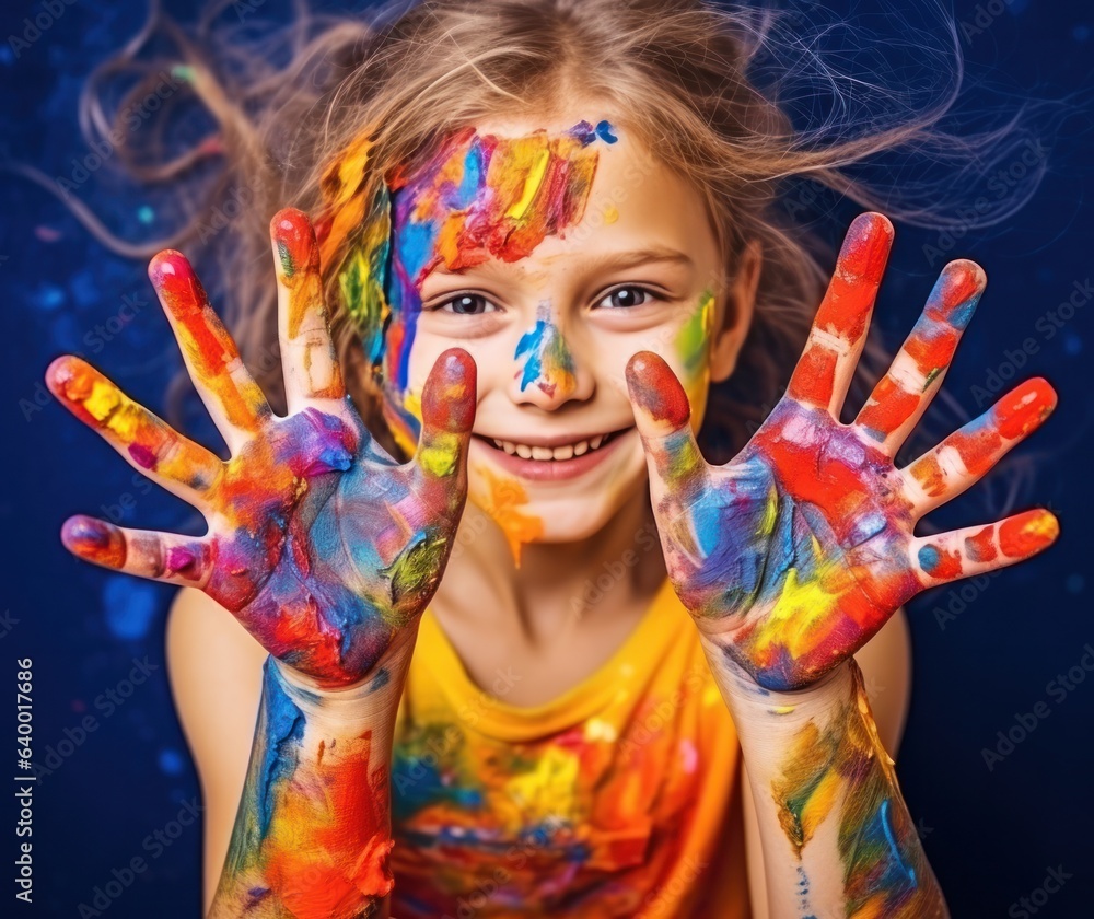 Young girl with paints