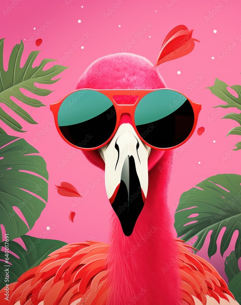 Pink flamingo poster