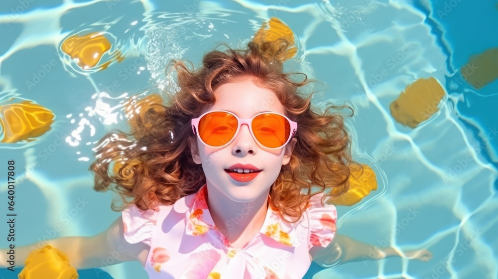 Girl in swimming pool