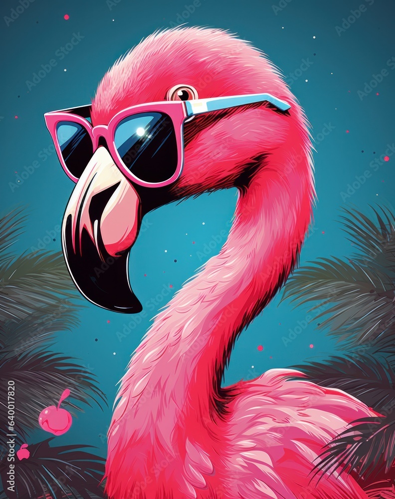 Pink flamingo poster