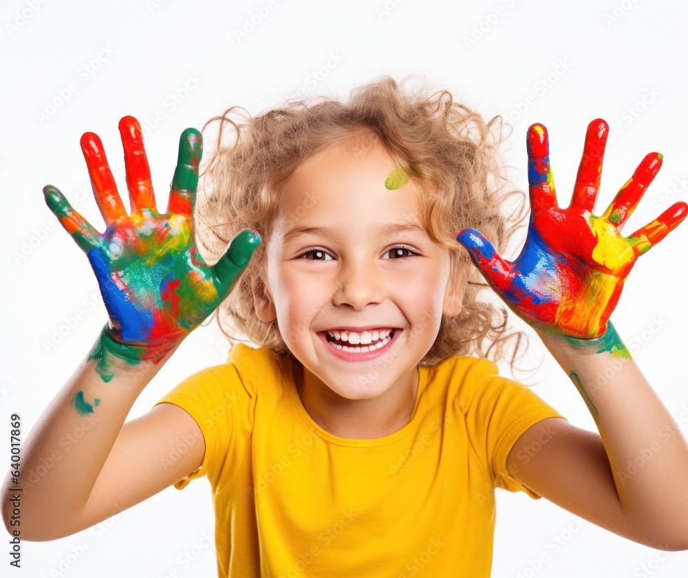 Young girl with paints