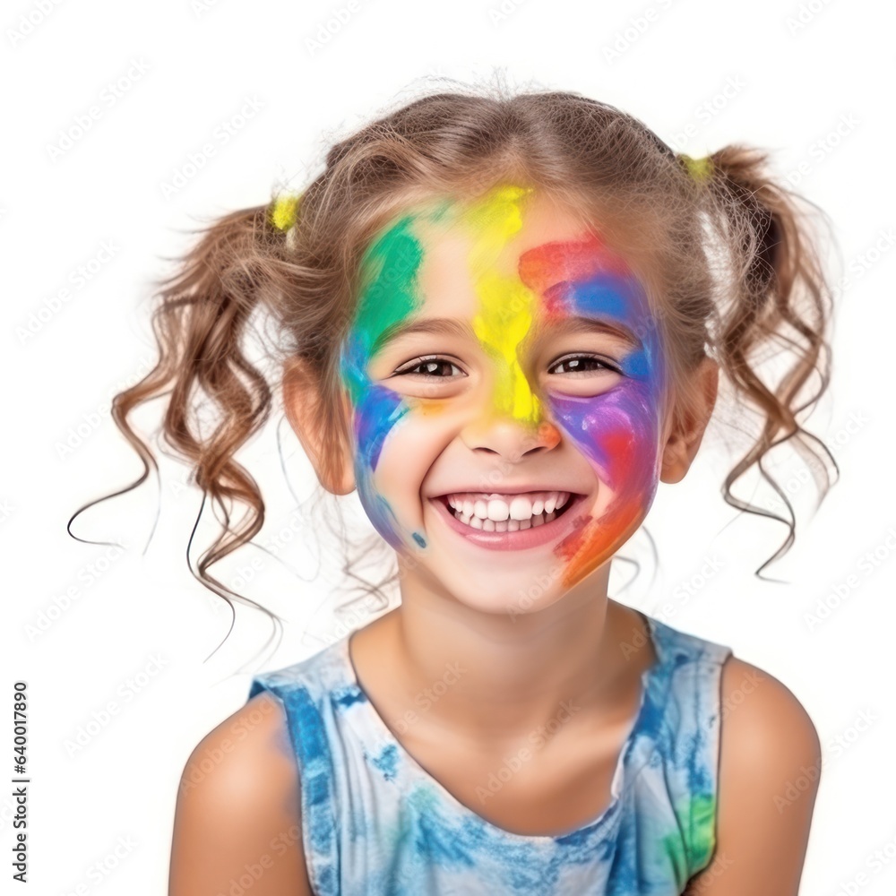 Young girl with paints