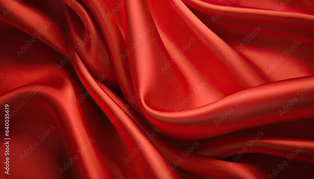 Red satin or silk fabric texture background.