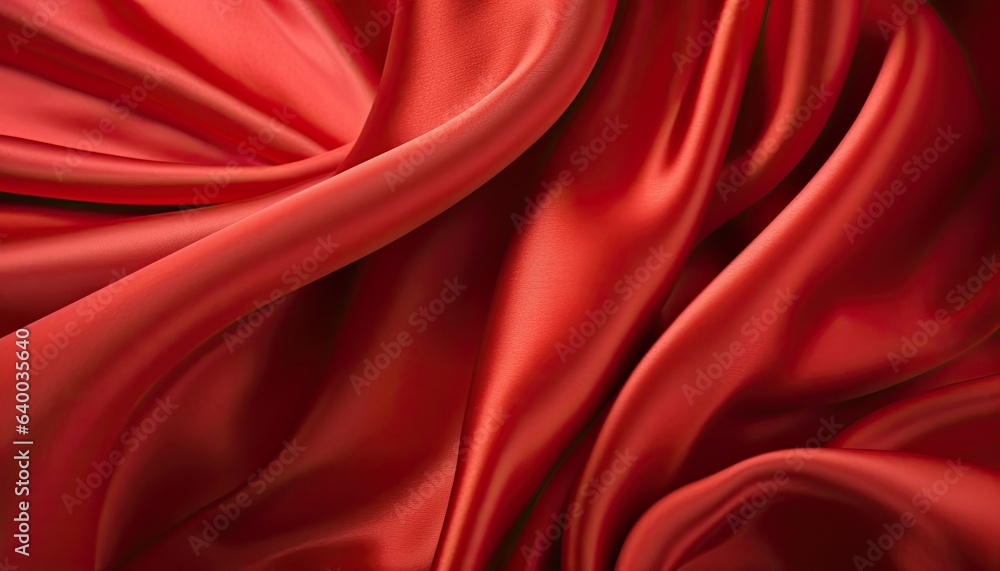 Red satin or silk fabric texture background.