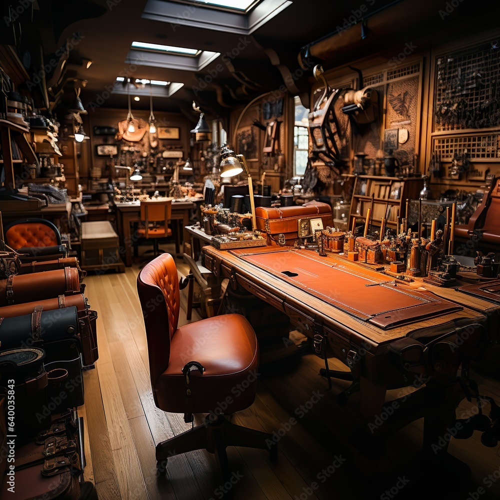 a room with a lot of tools and furniture