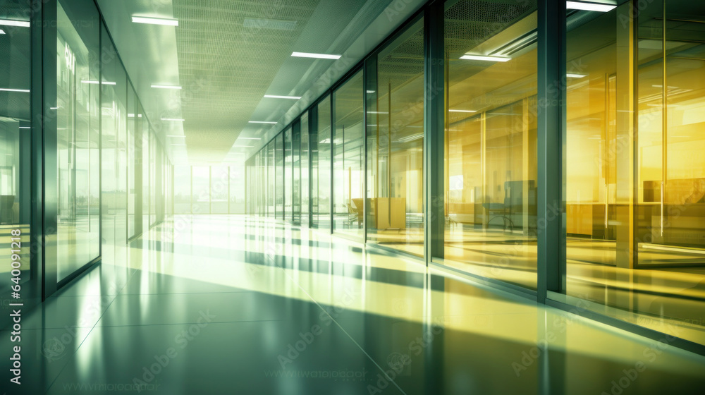 Abstract blurred office interior background