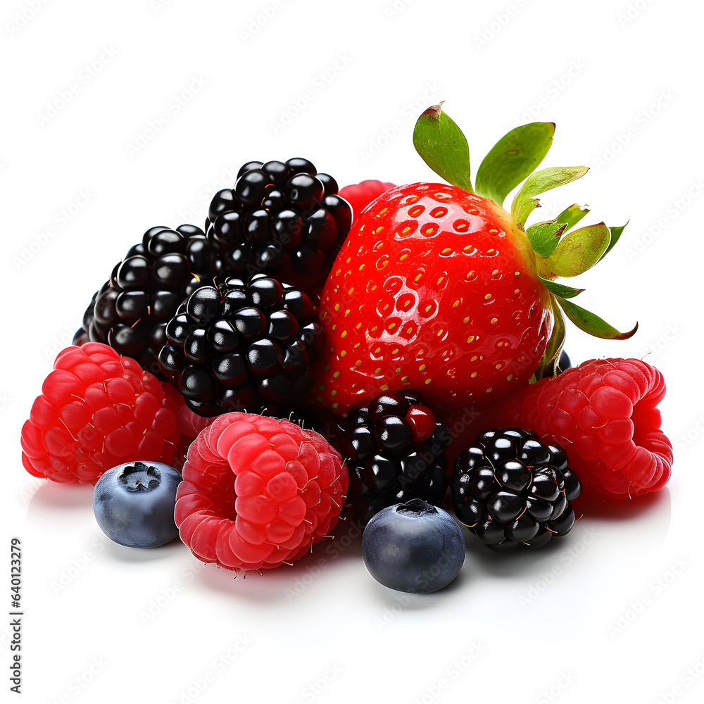 berries white background