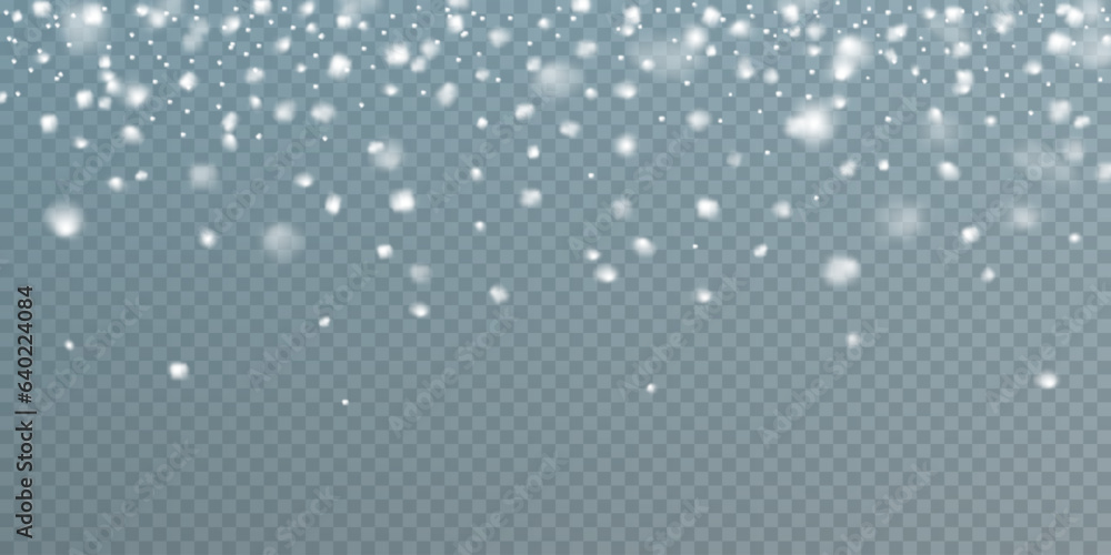 Winter blizzard with sparkles, falling snow with snowflakes and blizzard. Illustration. Light, dust,