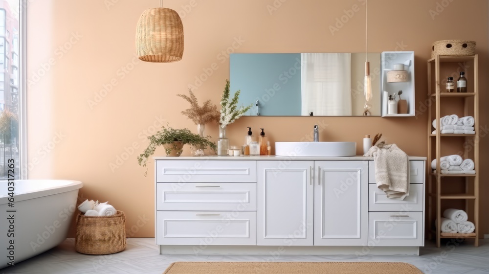 Bathroom and wash basin, Modern bathroom.