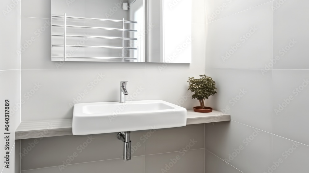 Property Bathroom Interiors, Modern of bathroom with sink bowl and mirror.