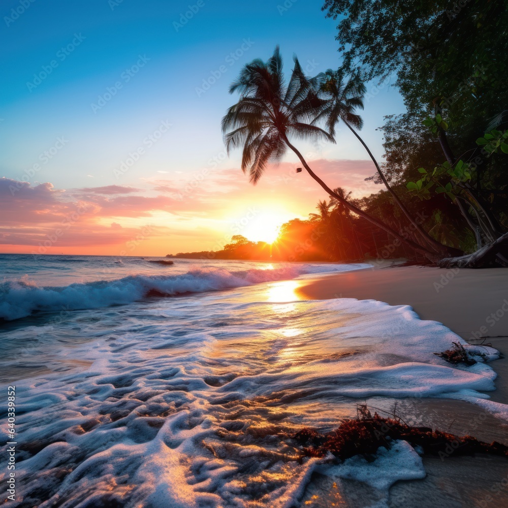 Beautiful tropical ocean coast, deserted