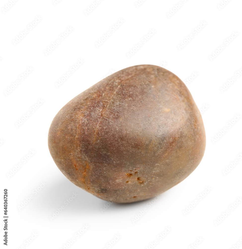 Brown pebble stone on white background