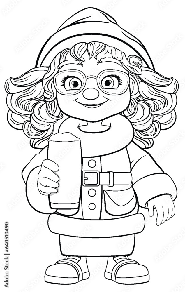 Cheerful Woman in Winter Glasses Holding a Pint