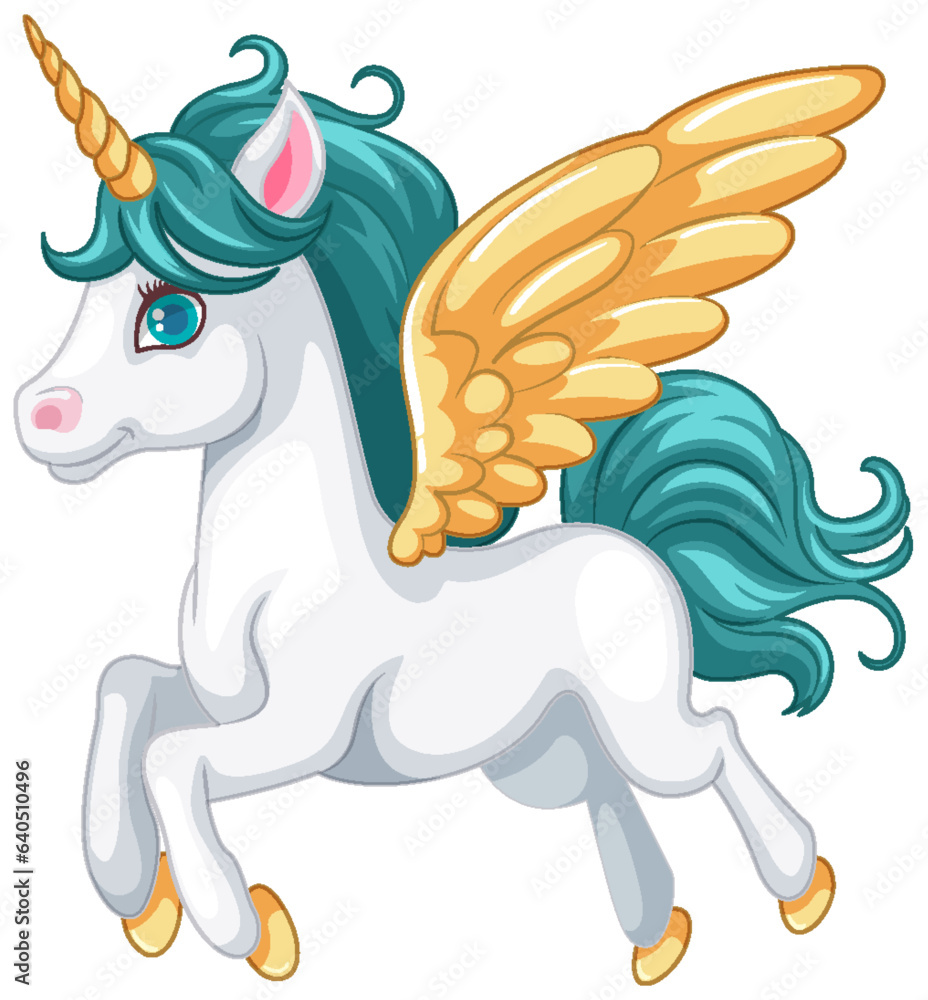 Cute Flying Unicorn Cartoon