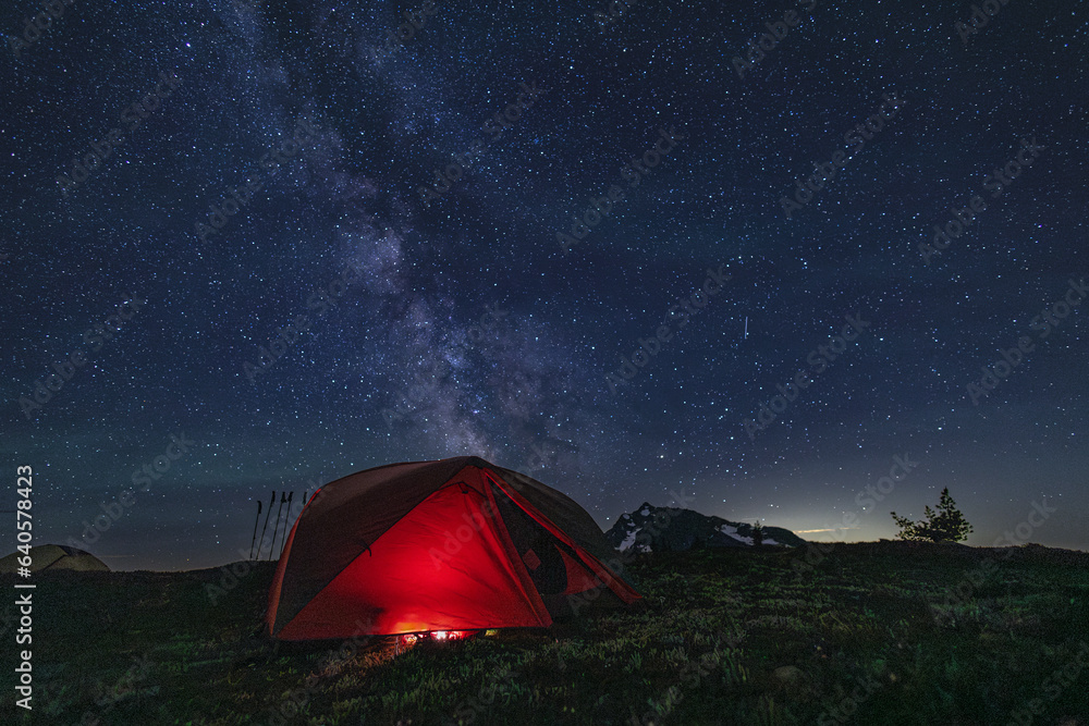 tent at night