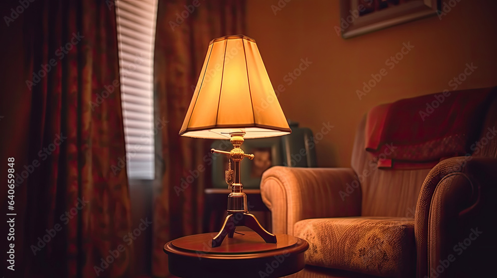 lamp in living room. Idea for interior design. Generative Ai