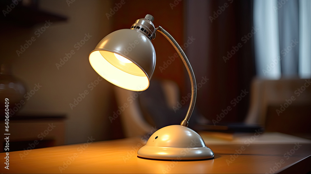 Modern Scandinavian style desk lamp. Idea for interior design. Generative Ai