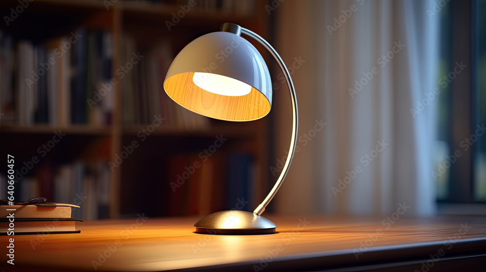 Modern Scandinavian style desk lamp. Idea for interior design. Generative Ai