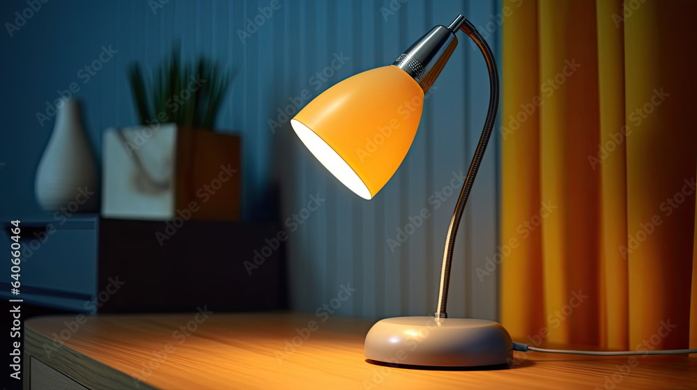 Modern Scandinavian style desk lamp. Idea for interior design. Generative Ai