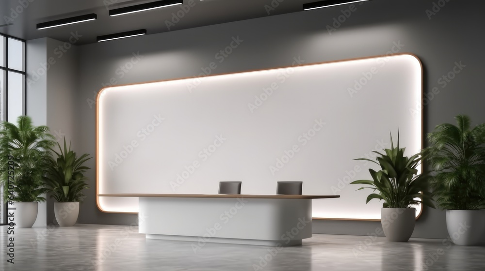 Modern business offices reception, Hotel lobby and waiting area concept.