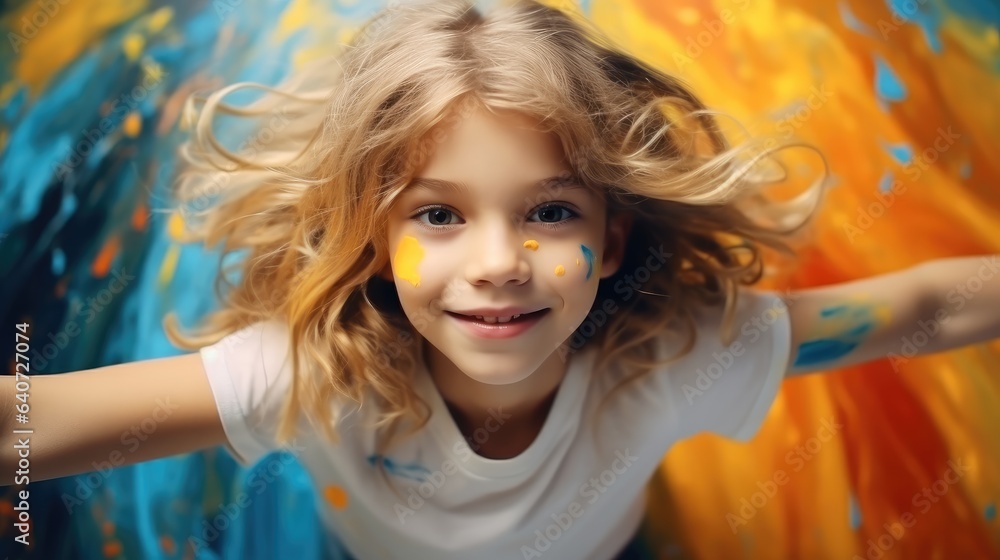 Children having fun with colors.