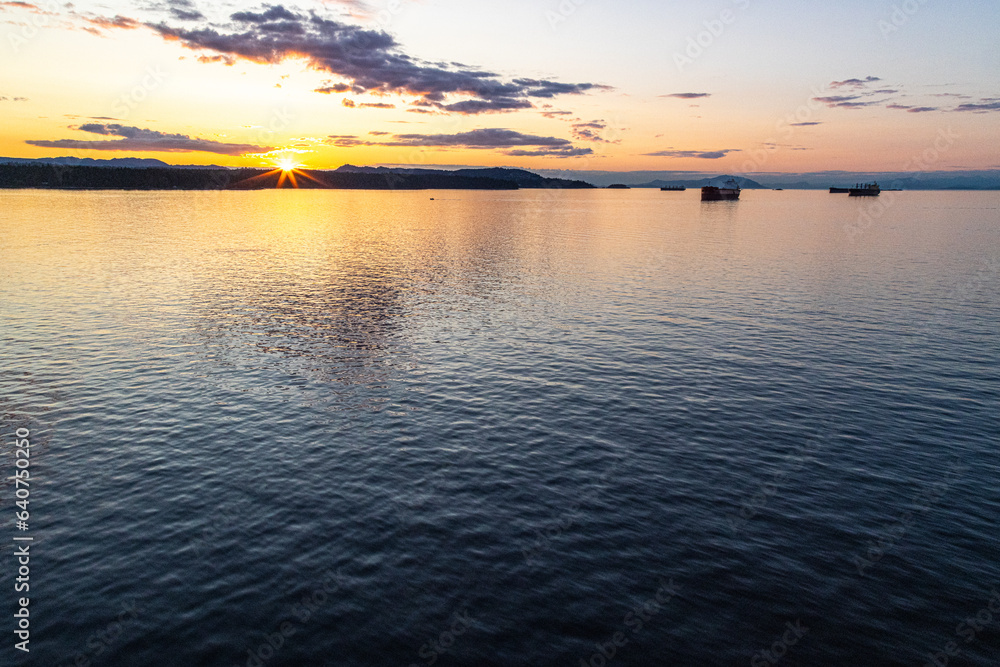 sunset over the sea