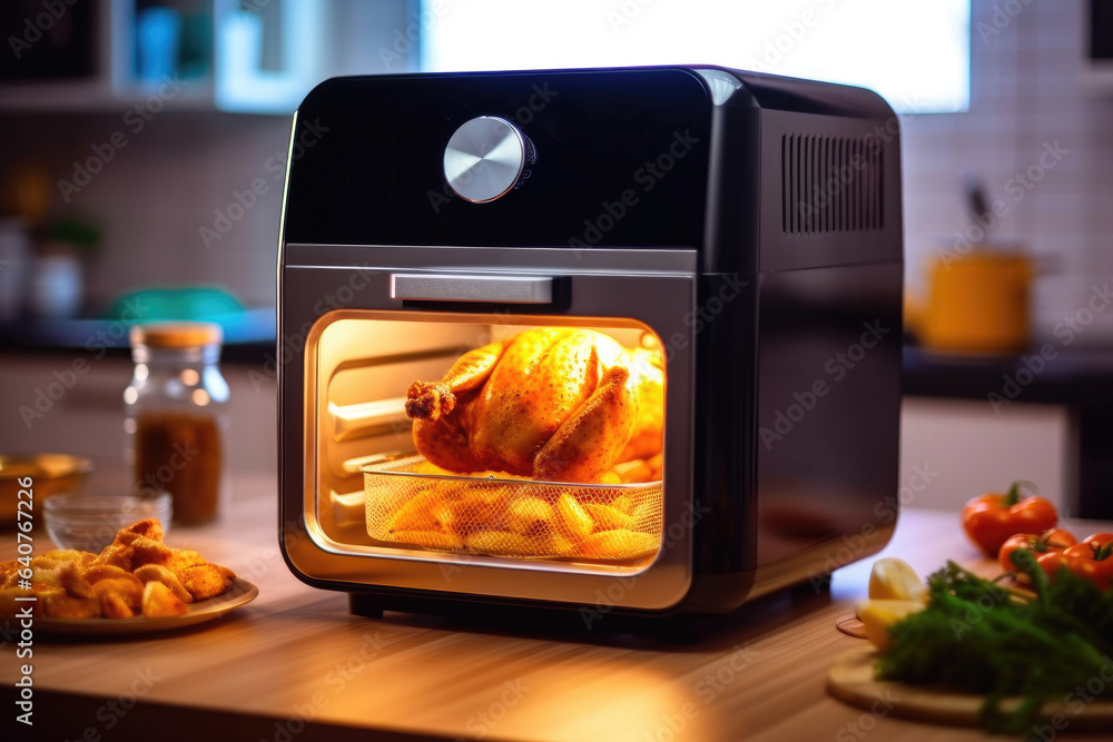 Air fryer oil free, small countertop convection oven, deep fast frying oil free in the kitchen at ho