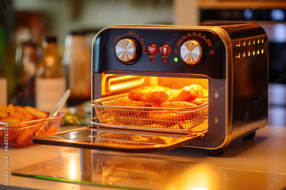 Air fryer oil free, small countertop convection oven, deep fast frying oil free in the kitchen at ho