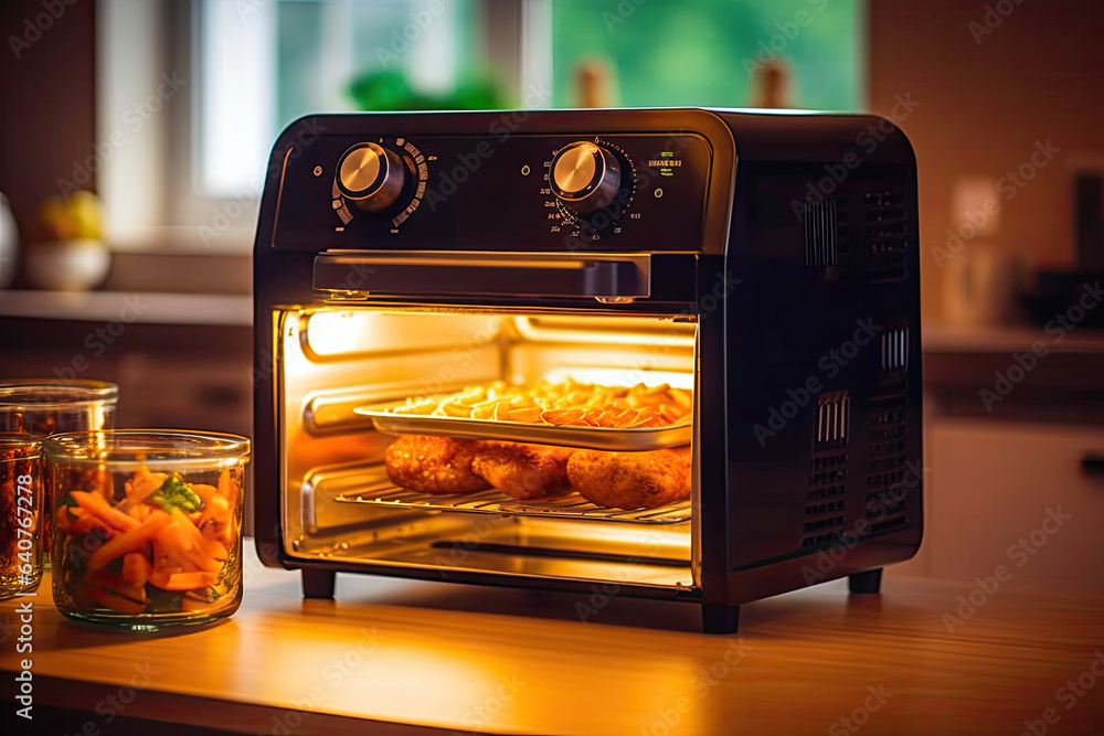 Air fryer oil free, small countertop convection oven, deep fast frying oil free in the kitchen at ho