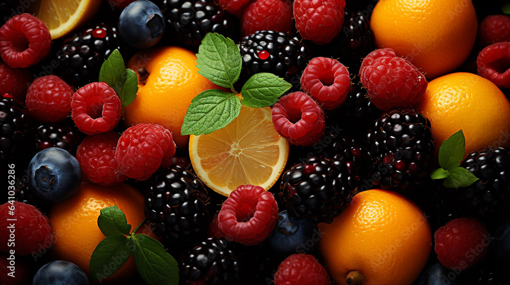 Background of various kinds of fresh fruit