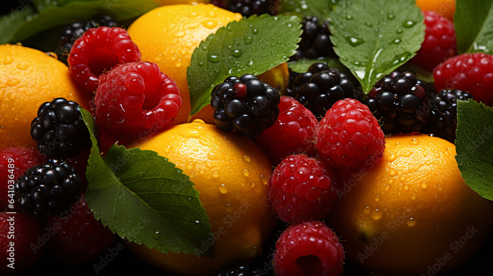 Background of various kinds of fresh fruit