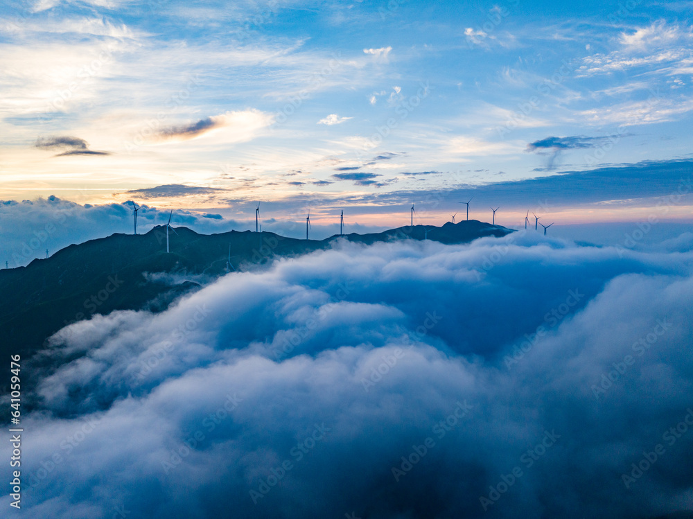 wind power cloud sea sunrise