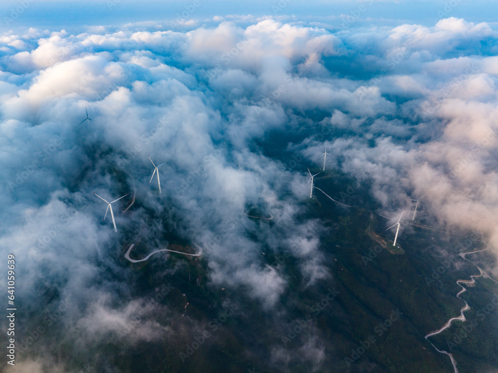 wind power cloud sea sunrise