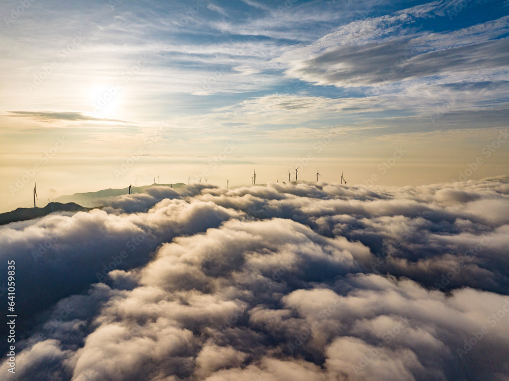 wind power cloud sea sunrise