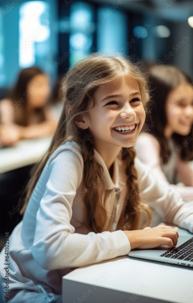 Kids coding in school, Learning basic programming skills.