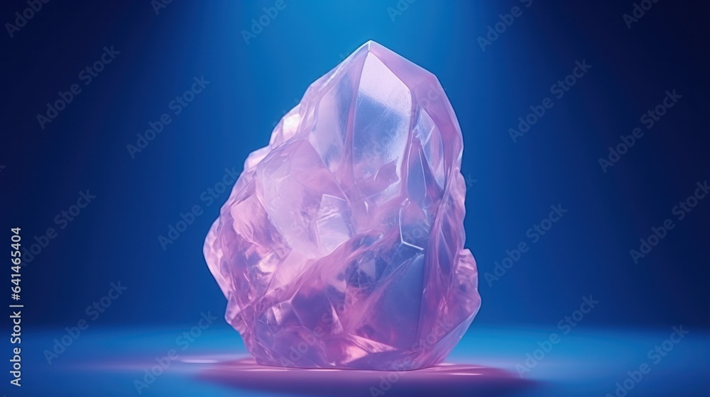 A bunch of crystals on blue background