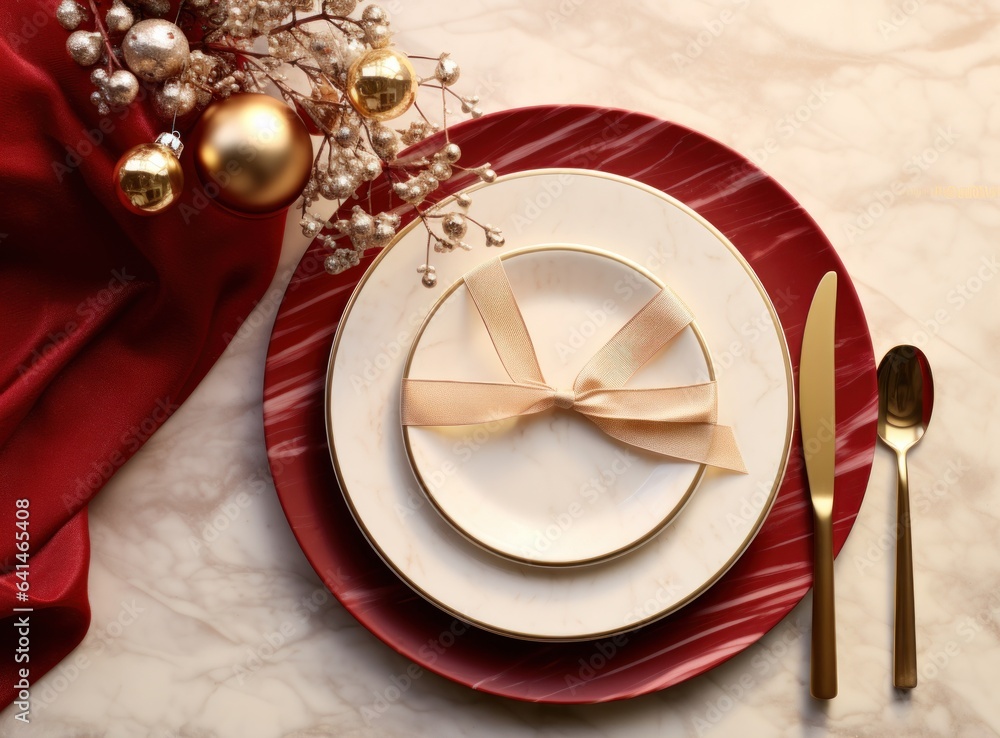 Beautiful Christmas table for holiday dinner