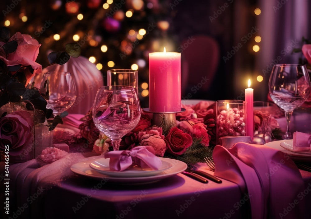 Beautiful Christmas table for holiday dinner