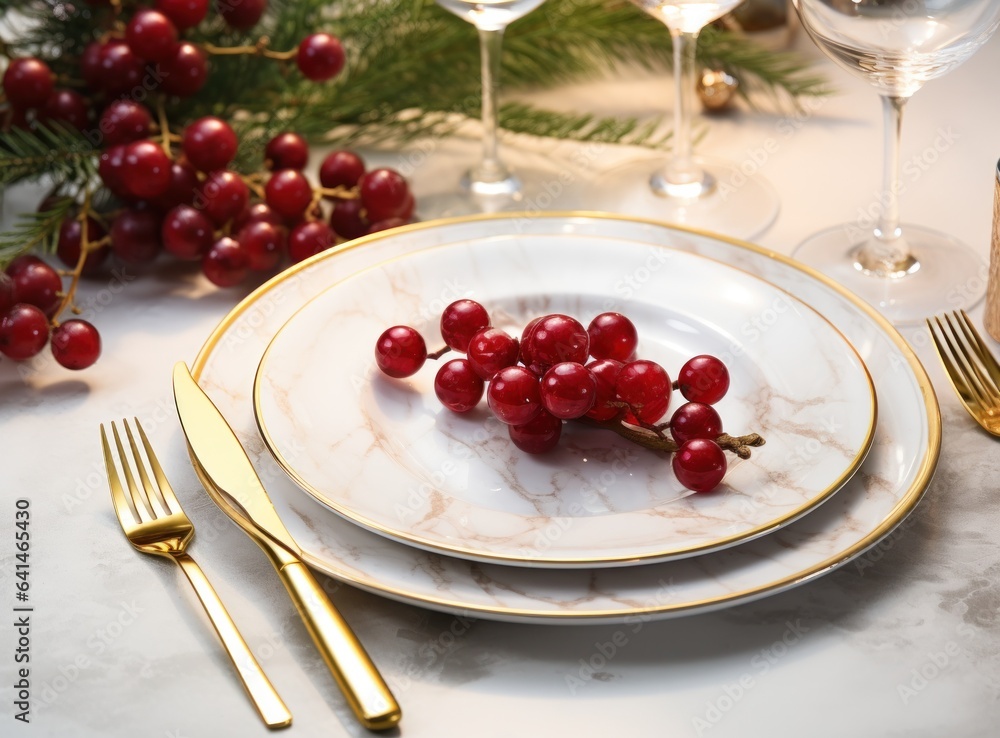 Beautiful Christmas table for holiday dinner