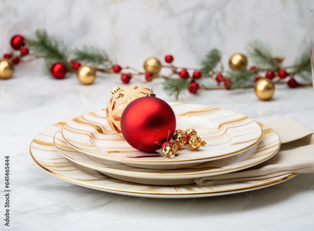 Beautiful Christmas table for holiday dinner