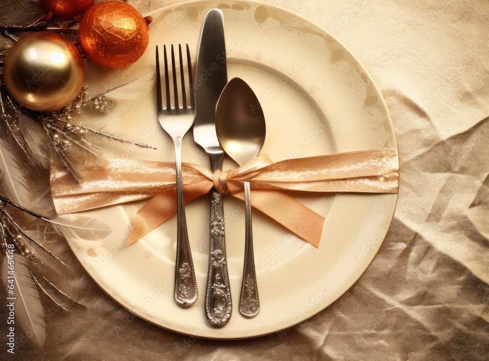 Beautiful Christmas table for holiday dinner