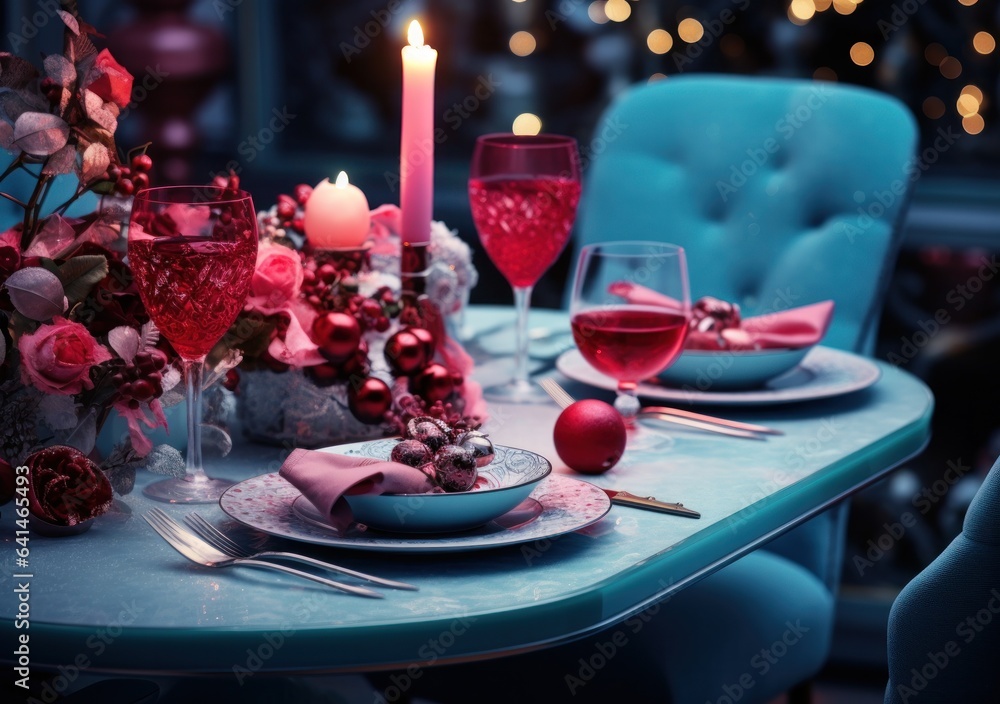 Beautiful Christmas table for holiday dinner