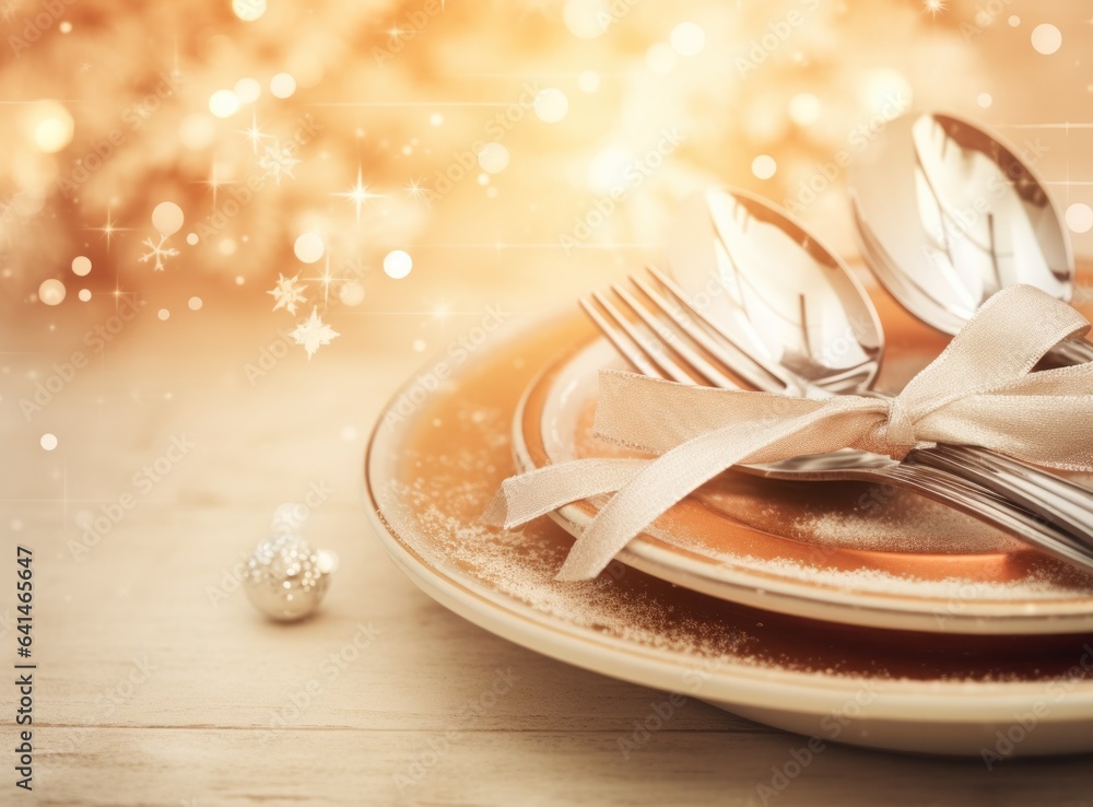 Beautiful Christmas table for holiday dinner