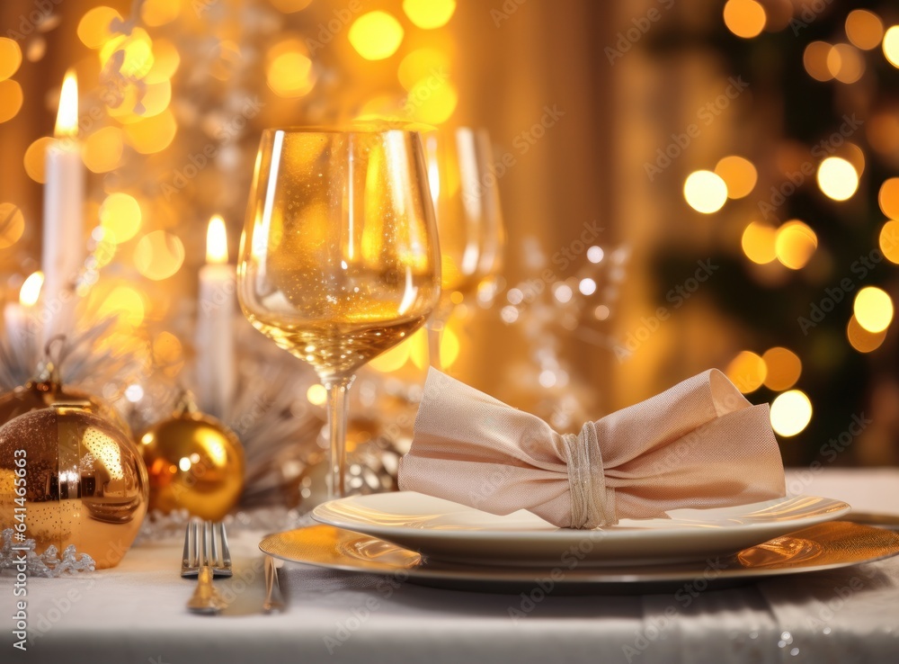 Beautiful Christmas table for holiday dinner