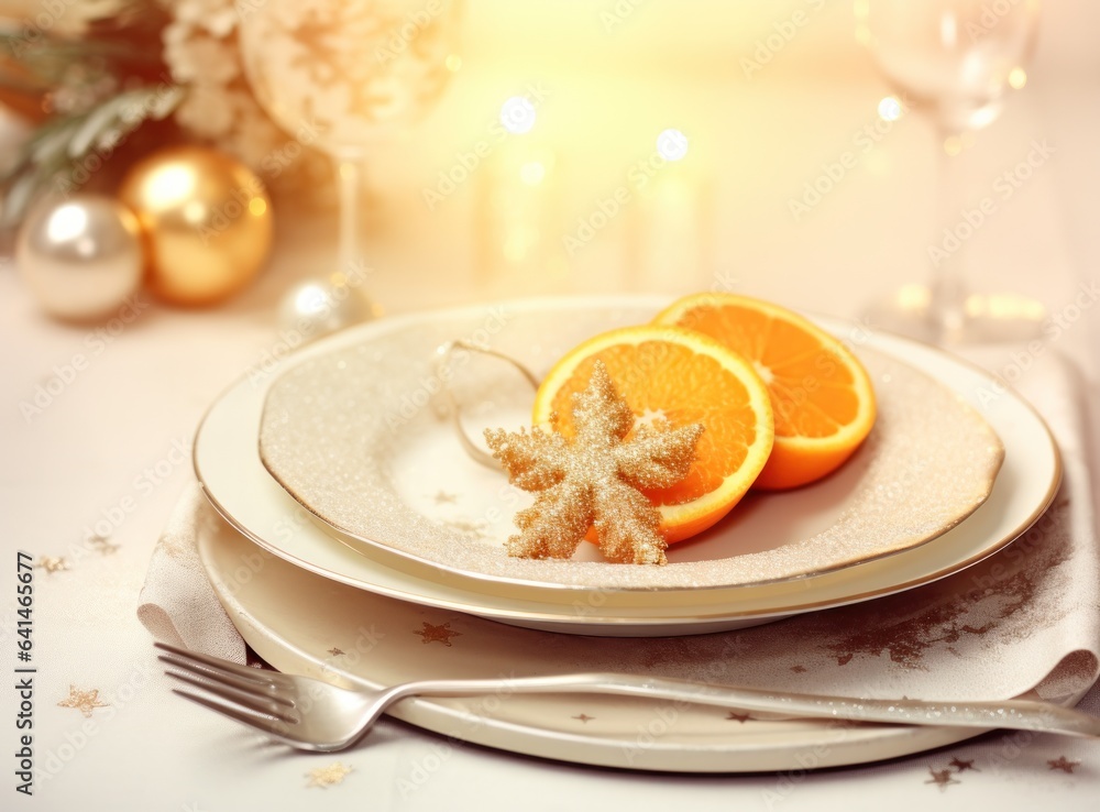 Beautiful Christmas table for holiday dinner