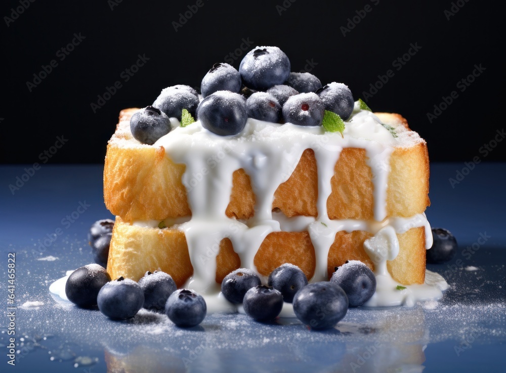 Breakfast toasts with berries