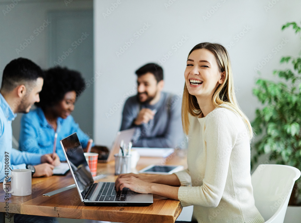 young business people meeting office portrait woman businesswoman teamwork group success corporate c