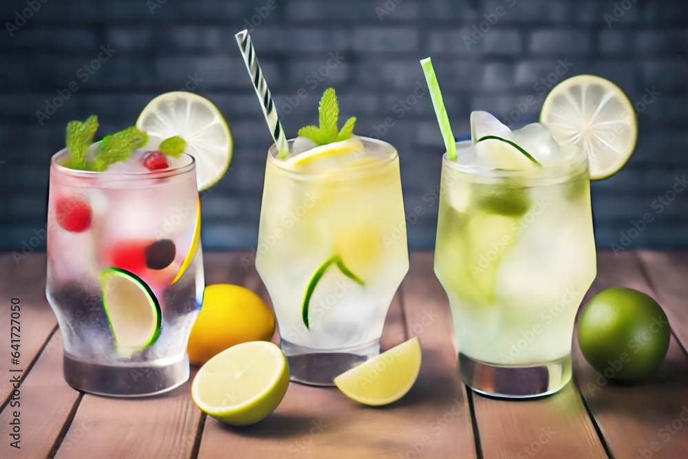 Ice tea with lemon isolated on black background