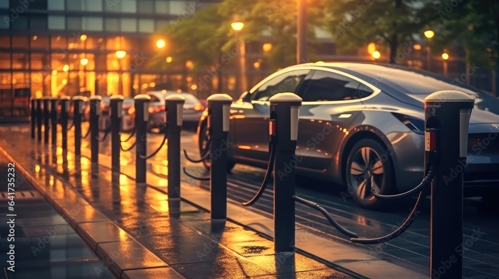 Electric car charging.