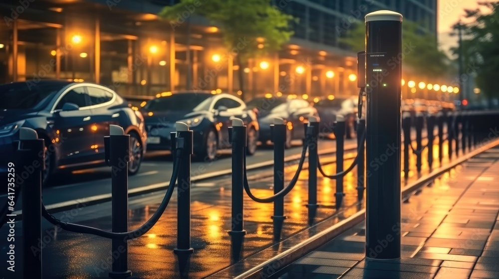 Electric car fast charging station.